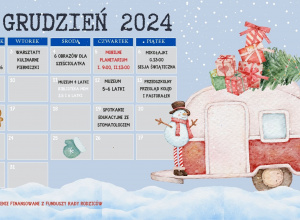 Kartka z kalendarza z wydarzeniami na miesiąc grudzień