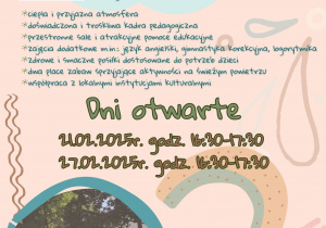 Plakat informujący o dniach otwartych