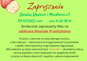 zaproszenie na jabłkowe biesiadowanie