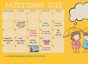 Obrazek przedstawia informację o planowanych wydarzeniach w miesiącu październiku