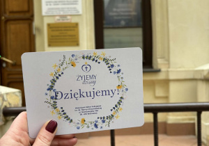 Kartka z podziękowaniami od sióstr z Hospicjum Sióstr Felicjanek