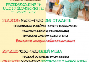 Ulotka dotycząca zajęć otwartych