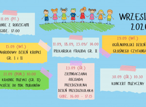 Wrzesień- kalendarz wydarzeń
